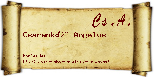 Csarankó Angelus névjegykártya